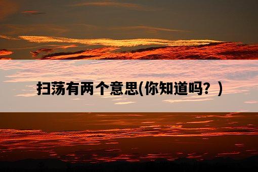 掃蕩有兩個意思，你知道嗎？-圖1