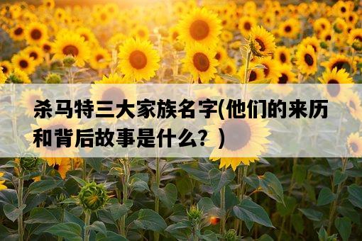 殺馬特三大家族名字，他們的來歷和背后故事是什么？-圖1
