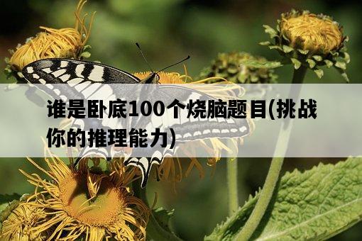 誰是臥底100個燒腦題目，挑戰你的推理能力-圖1