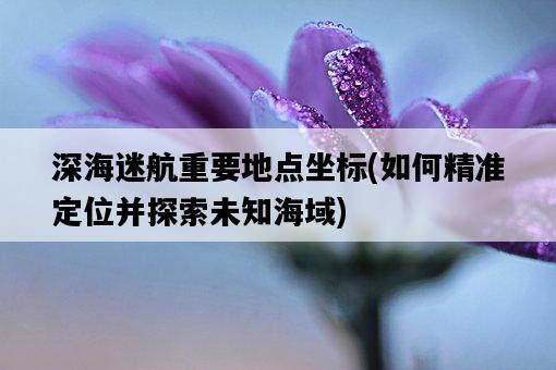 深海迷航重要地點坐標，如何精準定位并探索未知海域-圖1