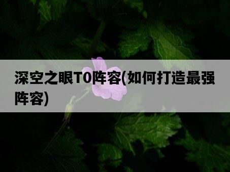 深空之眼T0陣容，如何打造最強陣容-圖1