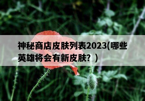 神秘商店皮膚列表2023，哪些英雄將會有新皮膚？-圖1