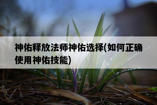 神佑釋放法師神佑選擇,如何正確使用神佑技能-圖1 神佑釋放法師神佑選擇,如何正確使用神佑技能-圖1