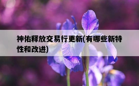 神佑釋放交易行更新,有哪些新特性和改進-圖1 神佑釋放交易行更新,有哪些新特性和改進-圖1