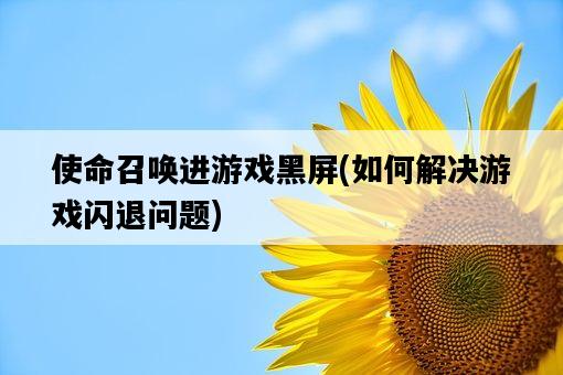 使命召喚進游戲黑屏，如何解決游戲閃退問題-圖1