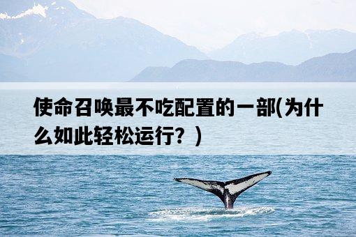 使命召喚最不吃配置的一部,為什么如此輕松運行?-圖1 使命召喚最不吃配置的一部,為什么如此輕松運行?-圖1