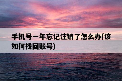 手機號一年忘記注銷了怎么辦,該如何找回賬號-圖1 手機號一年忘記注銷了怎么辦,該如何找回賬號-圖1