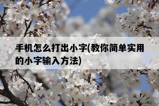 手機怎么打出小字，教你簡單實用的小字輸入方法-圖1
