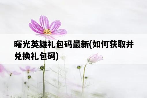 曙光英雄禮包碼最新，如何獲取并兌換禮包碼-圖1