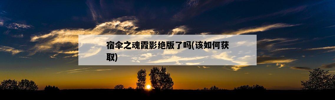 宿傘之魂霞影絕版了嗎，該如何獲取-圖1