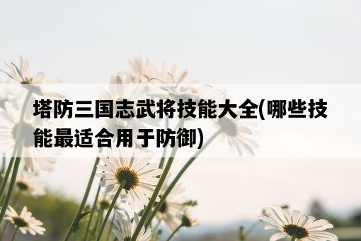 塔防三國志武將技能大全，哪些技能最適合用于防御-圖1