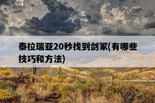 泰拉瑞亞20秒找到劍冢，有哪些技巧和方法-圖1