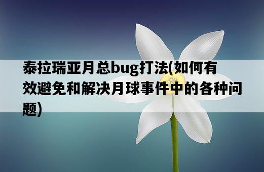 泰拉瑞亞月總bug打法，如何有效避免和解決月球**中的各種問題-圖1