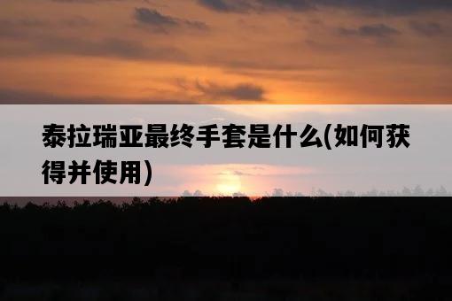 泰拉瑞亞最終手套是什么,如何獲得并使用-圖1 泰拉瑞亞最終手套是什么,如何獲得并使用-圖1