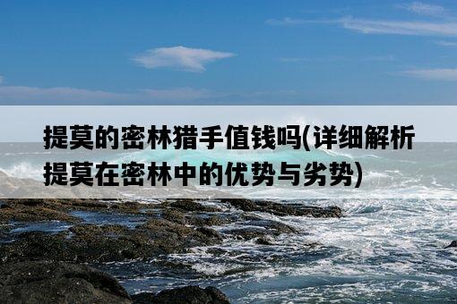 提莫的密林獵手值錢嗎，詳細解析提莫在密林中的優勢與劣勢-圖1