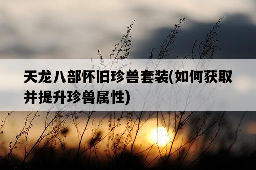 天龍八部懷舊珍獸套裝，如何獲取并提升珍獸屬性-圖1