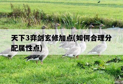 天下3弈劍玄修加點，如何合理分配屬性點-圖1