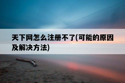 天下網怎么注冊不了，可能的原因及解決方法-圖1