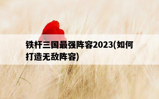鐵桿三國最強陣容2023，如何打造無敵陣容-圖1