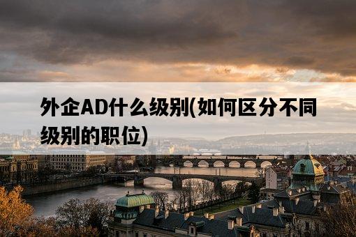 外企AD什么級別，如何區分不同級別的職位-圖1
