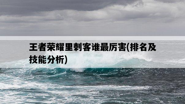 王者榮耀里刺客誰最厲害，排名及技能分析-圖1