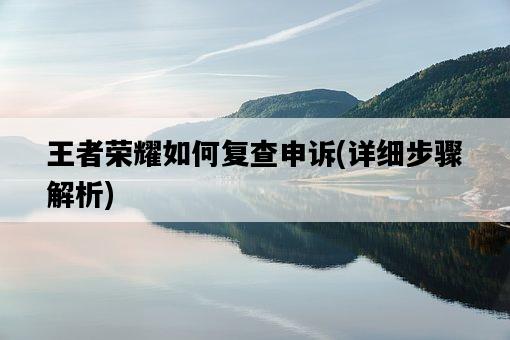 王者榮耀如何復查申訴，詳細步驟解析-圖1