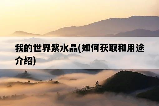 我的世界紫水晶，如何獲取和用途介紹-圖1