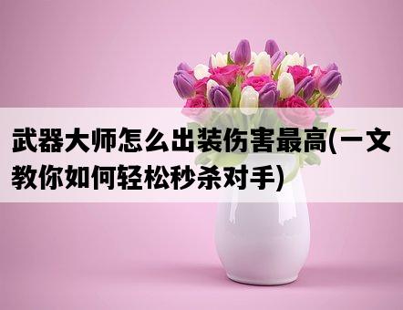武器大師怎么出裝傷害最高，一文教你如何輕松秒殺對手-圖1