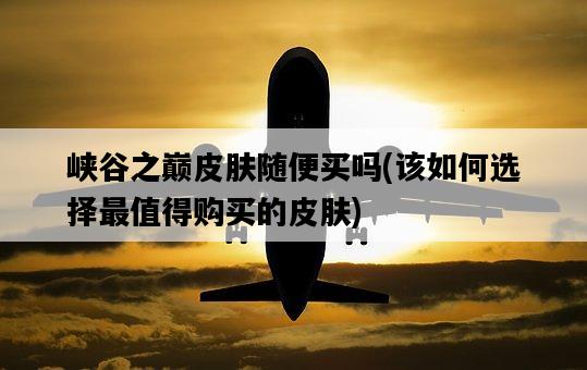 峽谷之巔皮膚隨便買嗎，該如何選擇最值得購買的皮膚-圖1