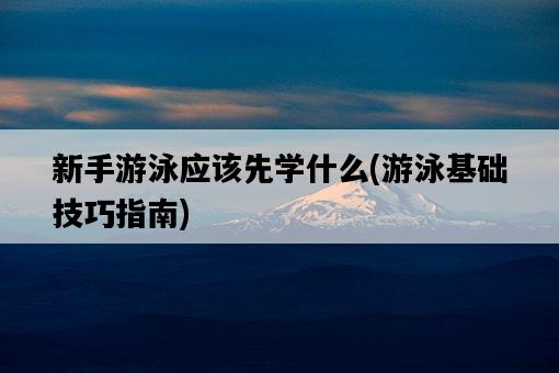 新手游泳應該先學什么，游泳基礎技巧指南-圖1