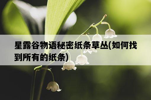 星露谷物語秘密紙條草叢，如何找到所有的紙條-圖1