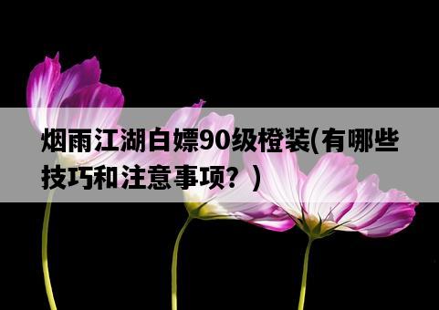 煙雨江湖白嫖90級橙裝，有哪些技巧和注意事項？-圖1