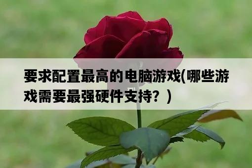要求配置最高的電腦游戲，哪些游戲需要最強硬件支持？-圖1