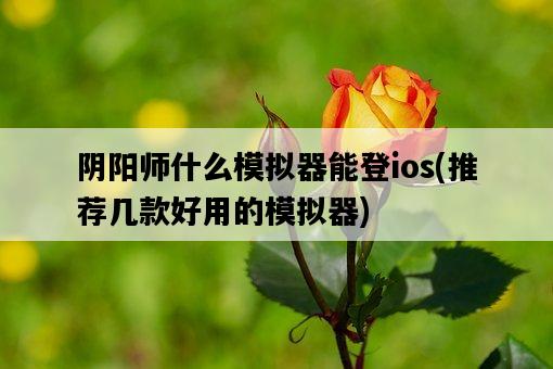 陰陽師什么模擬器能登ios，推薦幾款好用的模擬器-圖1
