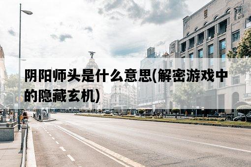 陰陽師頭是什么意思，解密游戲中的隱藏玄機-圖1