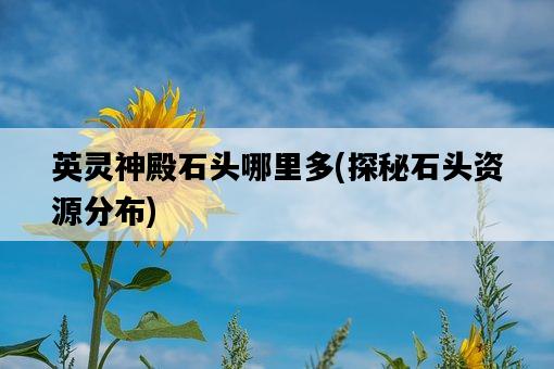 英靈神殿石頭哪里多，探秘石頭資源分布-圖1