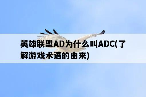 英雄聯盟AD為什么叫ADC，了解游戲術語的由來-圖1