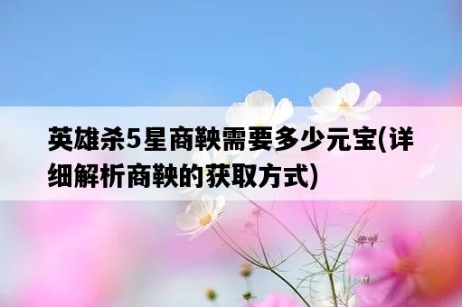 英雄殺5星商鞅需要多少元寶，詳細解析商鞅的獲取方式-圖1
