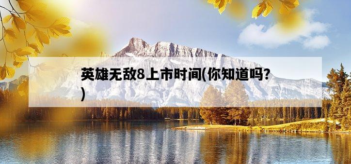英雄無敵8上市時間，你知道嗎？-圖1