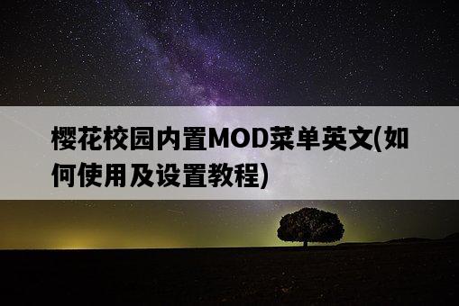 櫻花校園內置MOD菜單英文，如何使用及設置教程-圖1