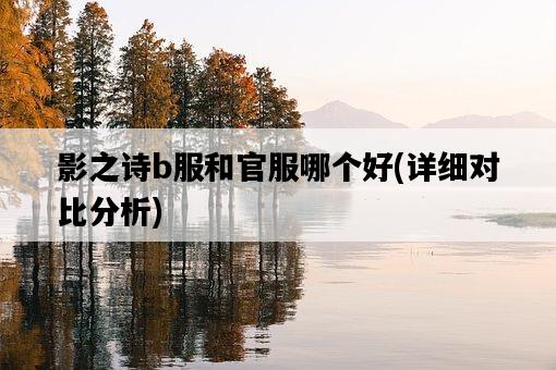 影之詩b服和官服哪個好，詳細對比分析-圖1