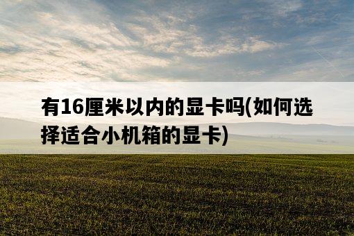 有16厘米以內的顯卡嗎，如何選擇適合小機箱的顯卡-圖1