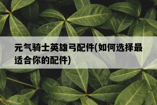 元氣騎士英雄弓配件，如何選擇最適合你的配件-圖1