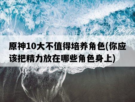 原神10大不值得培養角色，你應該把精力放在哪些角色身上-圖1
