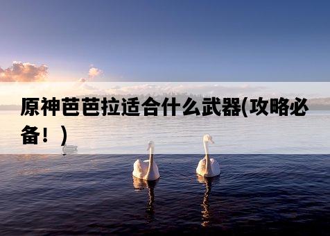 原神芭芭拉適合什么武器，攻略必備！-圖1