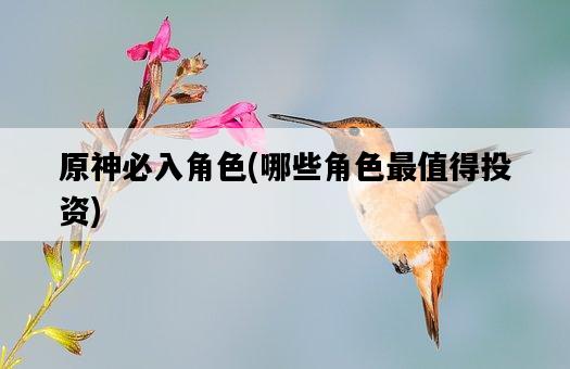 原神必入角色，哪些角色最值得投資-圖1