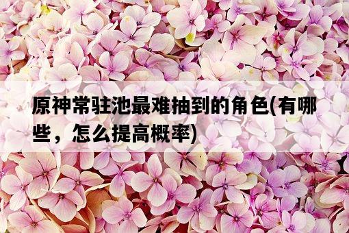 原神常駐池最難抽到的角色，有哪些，怎么提高概率-圖1
