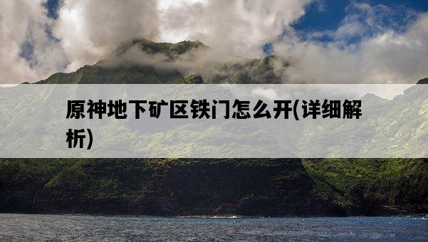原神地下礦區鐵門怎么開,詳細解析-圖1 原神地下礦區鐵門怎么開,詳細解析-圖1
