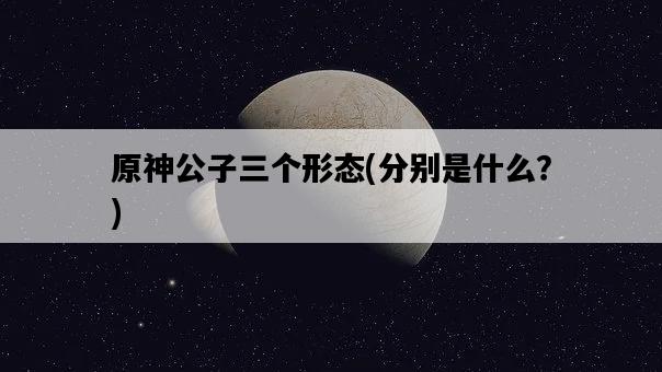 原神公子三個形態，分別是什么？-圖1