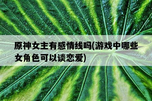 原神女主有感情線嗎，游戲中哪些女角色可以談戀愛-圖1